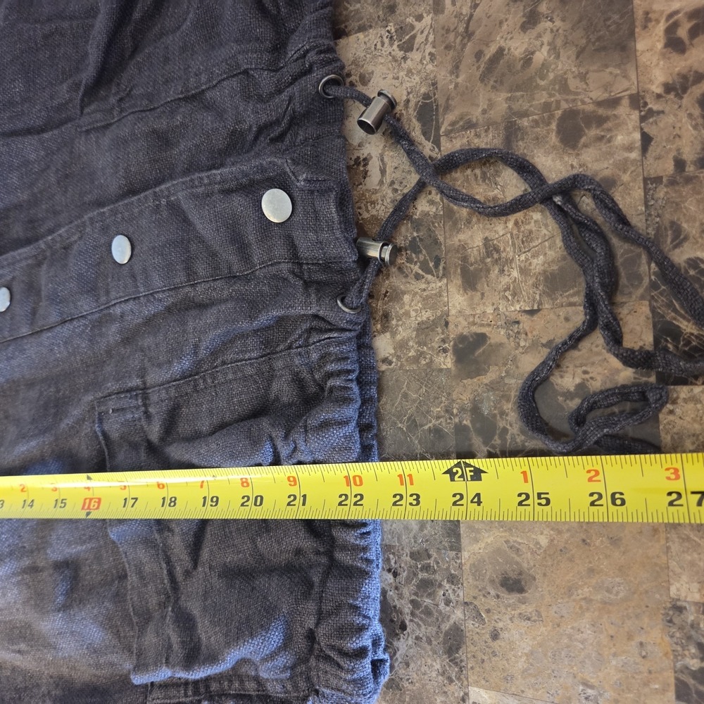 C & C California sz M 100% linen charcoal button up utility jacket lightweight - Picture 8 of 11